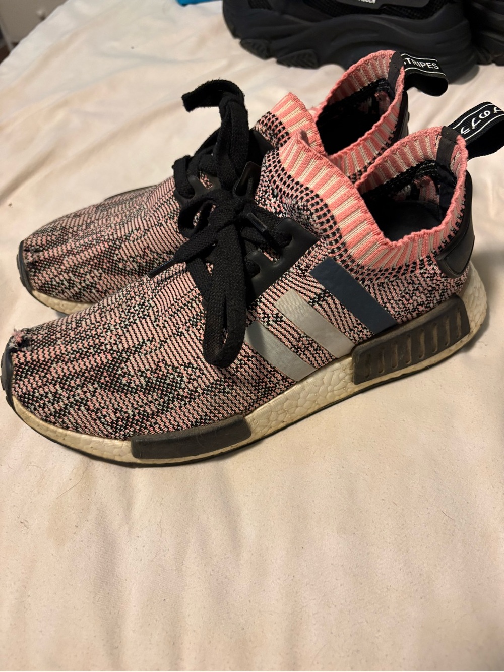 Adidas Ultra Boost Pink and Black Knit Slip-On Sneakers Womens 9